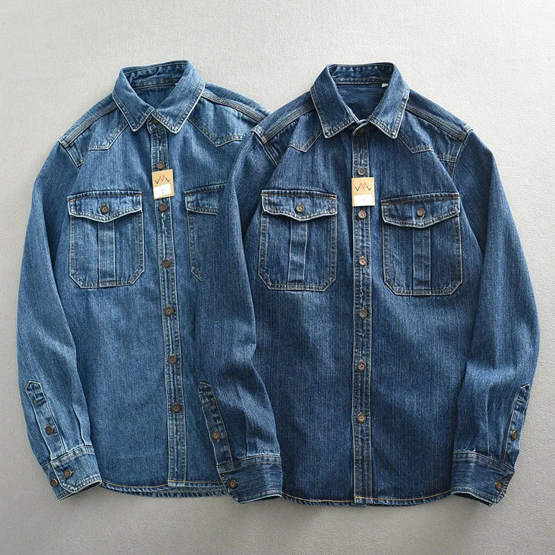 Retro Denim Safari Jacket